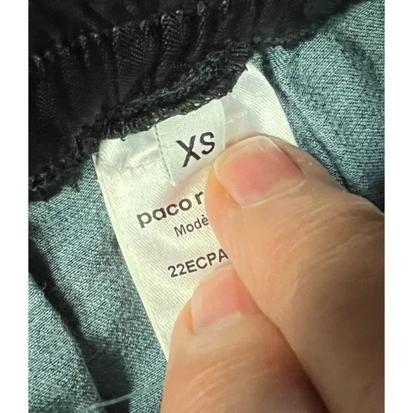 NWT Paco Rabanne City City Wide Leg Crop Pant Silky Black Flaming Astronauts XS - Picture 10 of 14